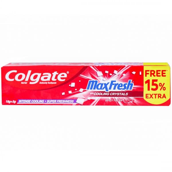 Colgate MaxFresh Anticavity Red Gel Toothpaste, Spicy Fresh (Free 15% Extra) 18 g