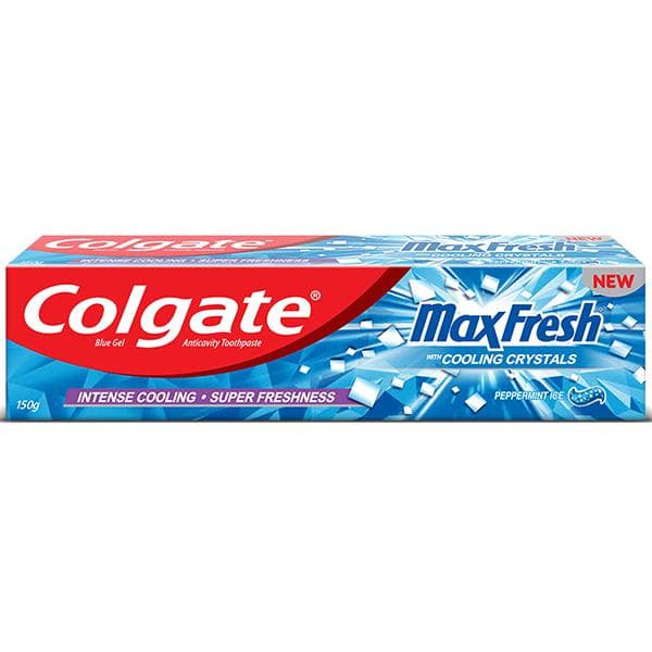 Colgate MaxFresh Anticavity Blue Gel Toothpaste,Pepermint Ice 150 g