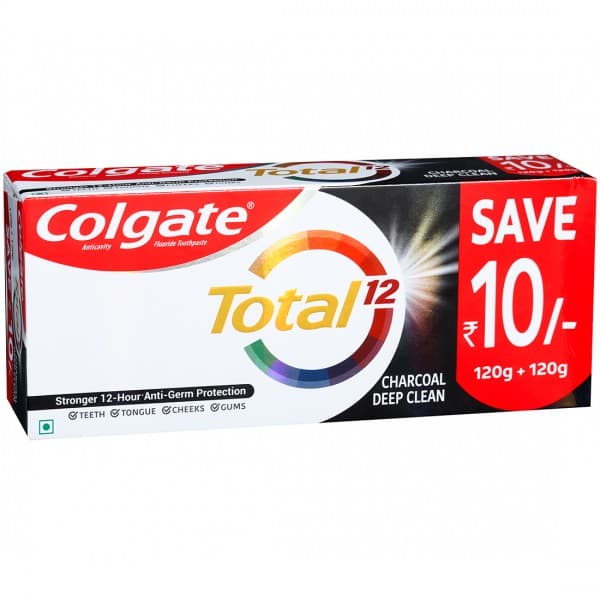 Colgate Total Charcoal Deep Clean Toothpaste (Save Rs 10) 2 x 120 g