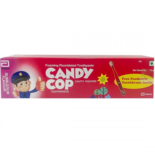 Candy Cop Bubblegum Flavour Toothpaste (Free Paediatric Toothbrush Inside) 70 g