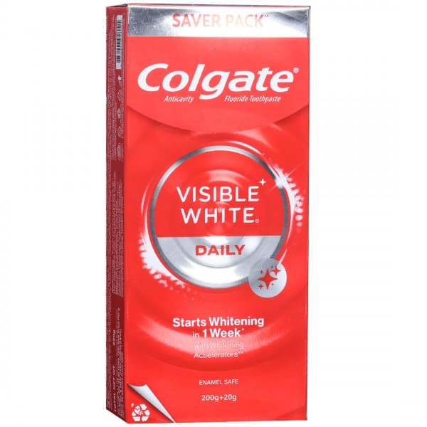 Colgate Visible White Daily Anticavity Toothpaste (Saver Pack) 200 g + 20 g