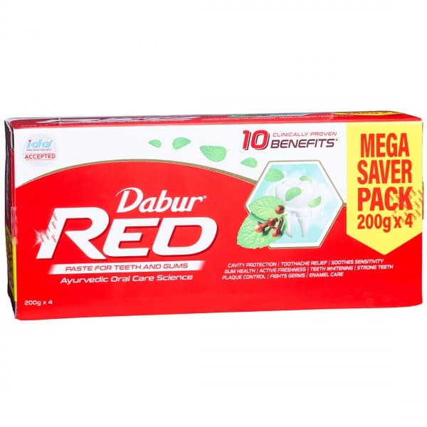 Dabur Red Toothpaste Mega Saver Pack 4 x 200 g
