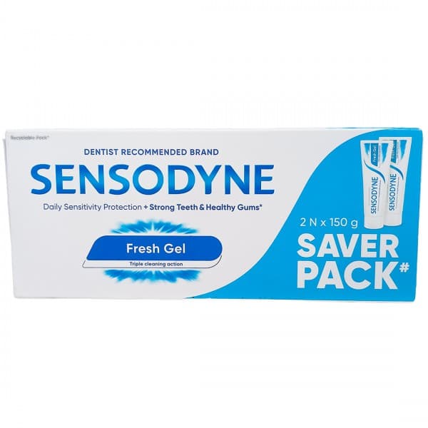 Sensodyne Fresh Gel Toothpaste (Saver Pack) (Rs. 22 Off) Pack Of 2 x 150 g