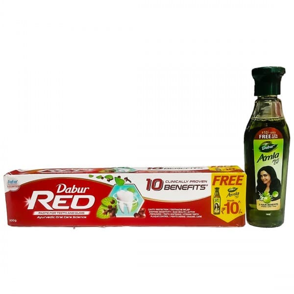 Dabur Red Toothpaste (Free Dabur Amla Hair Oil 28 ml Worth Rs. 10) 100 g