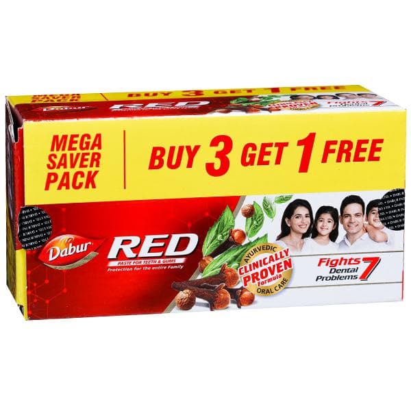 Dabur Red Toothpaste (Buy 3 Get 1 Free) 4 x 150 g