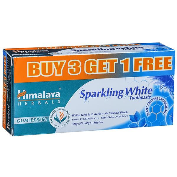 Himalaya Sparkling White Toothpaste (Buy 3 Get 1 Free) 4 x 80 g