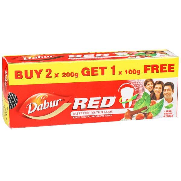 Dabur Red Tooth Paste (Buy 2 x 200 g Get Free 1 x 100 g) 500 g