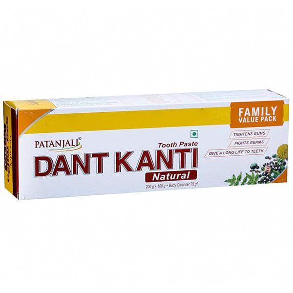 Patanjali Dant Kanti Natural Toothpaste (200 g + 100 g & Body Cleanser 75 g)