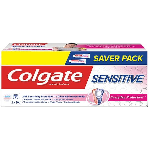 Colgate Sensitive Everyday Protection Anticavity Toothpaste (Mega Offer Save Rs-120) 2 x 80 g