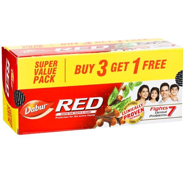 Dabur Red Toothpaste (Buy 3 x 200 g Get 1 x 200 g Free) 4 x 200 g