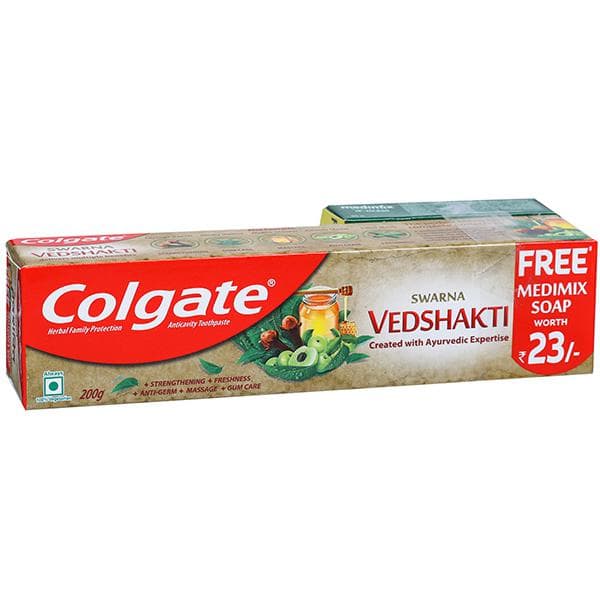 Colgate Swarna Vedshakti Toothpaste (Free Medimix Soap 65 g) 200 g