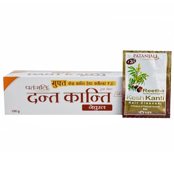 Patanjali Dant Kanti Natural Tooth Paste(Free Kesh Kanti Hair Cleanser 8 ml) 100 g