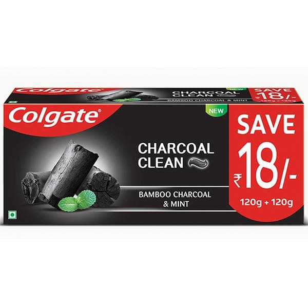 Colgate Charcoal Clean Bamboo Charcoal & Mint Toothpaste (Save Rs 18) 2 x 120 g