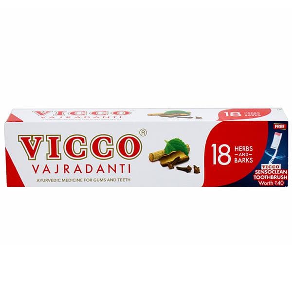 Vicco Vajradanti Toothpaste (Free Vicco Sensoclean Toothbrush) 200 g