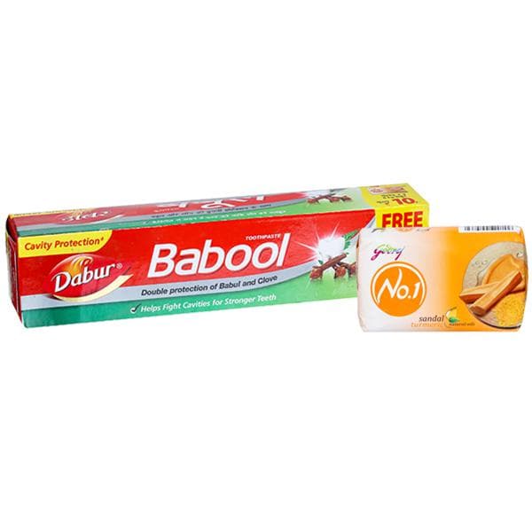 Dabur Babool Toothpaste (Free Godrej No.1 Soap 63 g) 175 g