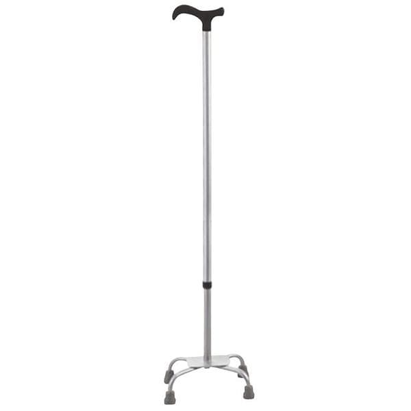 Flamingo Quadripod Metal Low Base Walking Stick Silver Universal