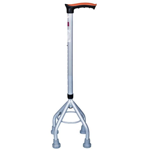 Flamingo Quadripod Metal High Base Walking Stick Silver Universal