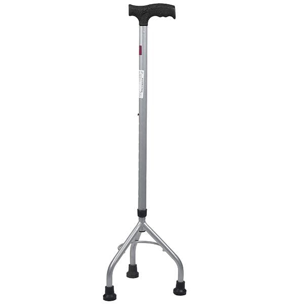 Flamingo Tripod Metal Base Walking Stick Silver Universal