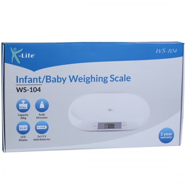 K-Life Infant Baby Personal Weighing Scale WS-104 (545 x 320 x 30 mm) 20 kg