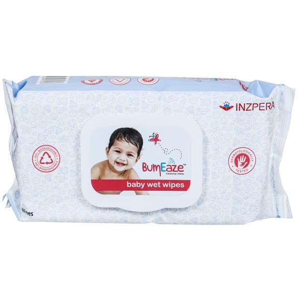 BumEaze Baby Wet Wipes (200 mm x 150 mm) Pack Of 80