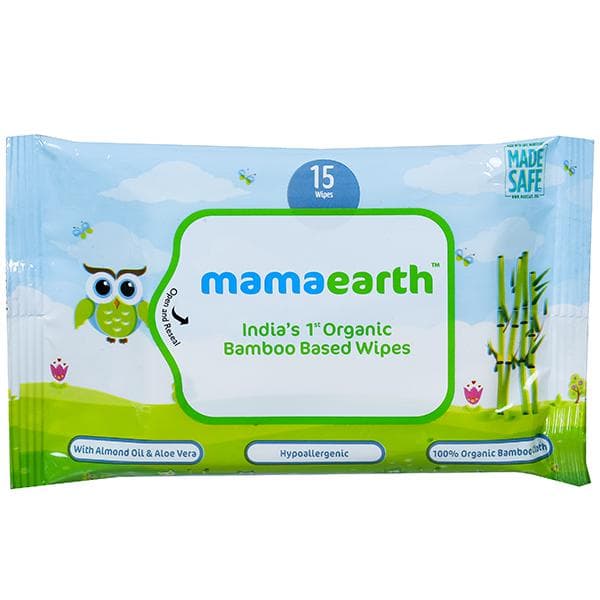 Mamaearth Organic Bamboo Based Wipes (150 mm x 200 mm) Pack Of 15