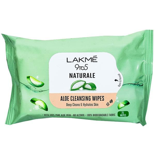 Lakme 9 to 5 Naturale Aloe Cleansing Wipes Pack Of 25