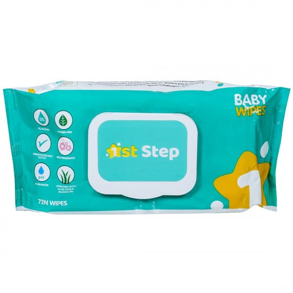 1st Step Baby Wipes with Lid ST-72 (150 mm x 200 mm) Pack Of 72