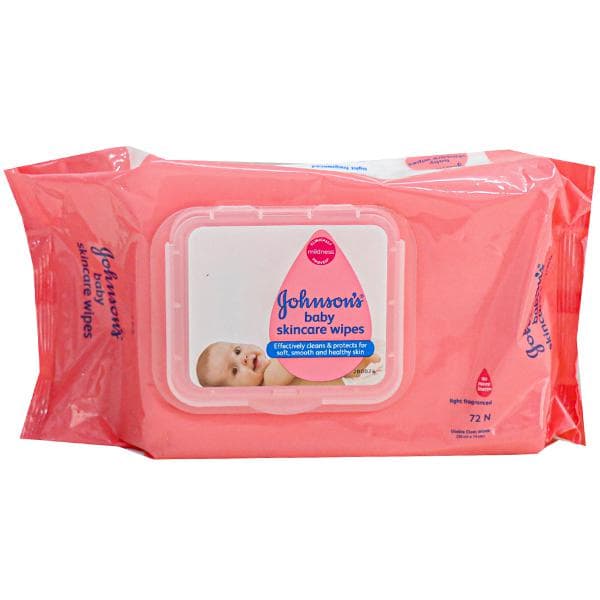 Johnsons Baby Wipes with Lid (20 cm x 14 cm) Pack Of 72