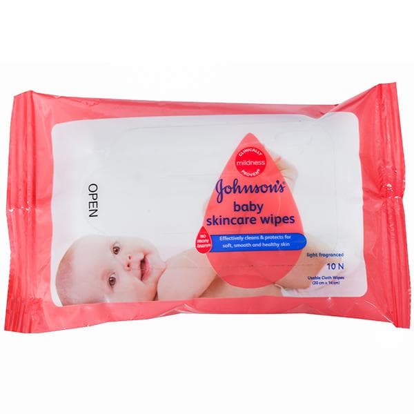 Johnsons Baby Wipes (20 cm x 14 cm) Pack Of 10