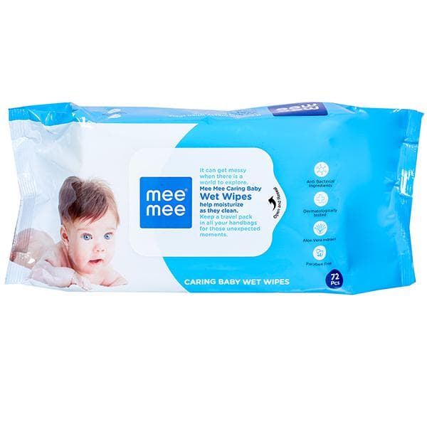 Mee Mee Caring Baby Wet Wipes 15 cm x 20 cm MM33016D Pack Of 72