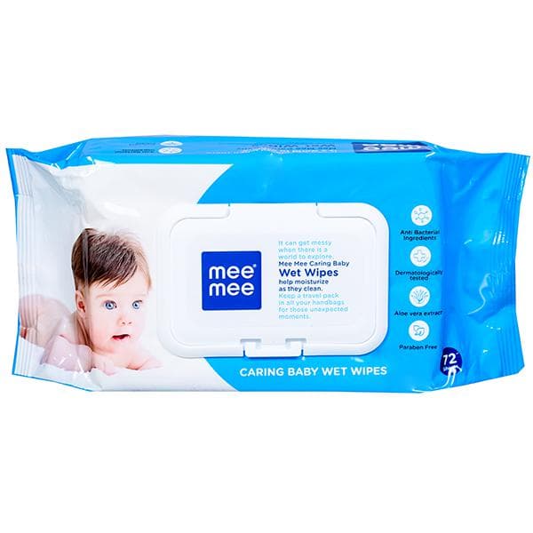 Mee Mee Caring Baby Wet Wipes With Lid 150 mm x 200 mm Pack Of 72