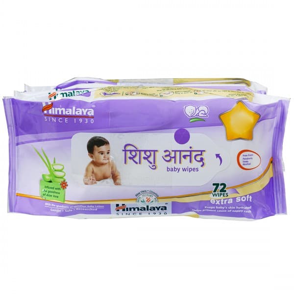 Himalaya Shishu Anand Baby Wipes 15 cm x 20 cm Pack Of 3 x 72
