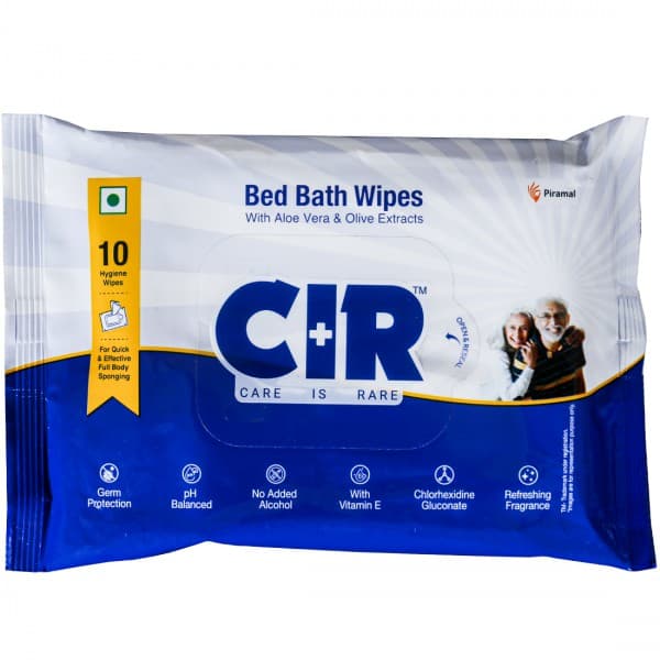 CIR Bed Bath Wipes with Aloe Vera & Olive Extracts 24 cm x 29 cm Pack Of 10