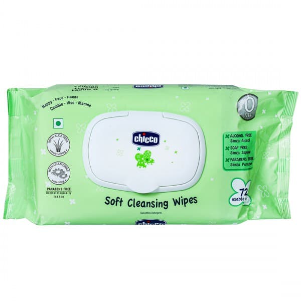 Chicco Soft Cleansing Wipes with Lid 20 cm x 15 cm CH111960 Pack Of 72