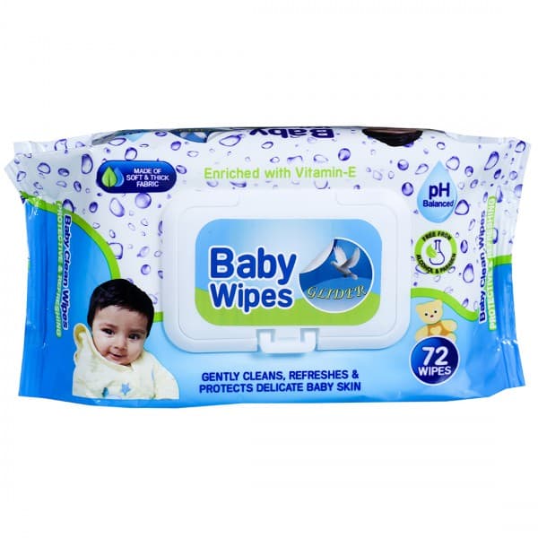 Glider Baby Wipes Enriched with Vitamin E with Lid Pack Of 72
