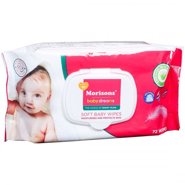 Morisons Baby Dreams Soft Baby Wipes 140 mm x 190 mm Pack Of 72