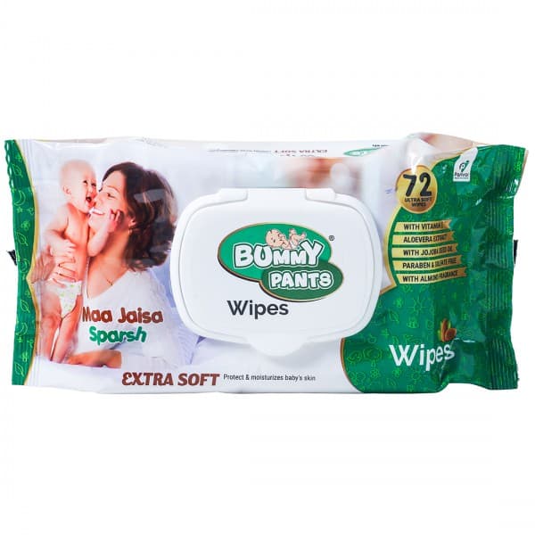 Bummy Pants Wipes Extra Soft With Lid 140 mm x 200 mm Pack Of 72