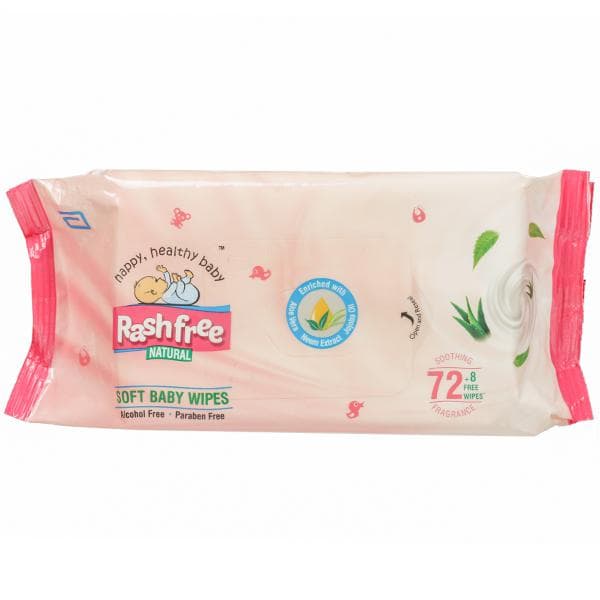 Rashfree Natural (Soft Baby Wipes) Pack Of 80