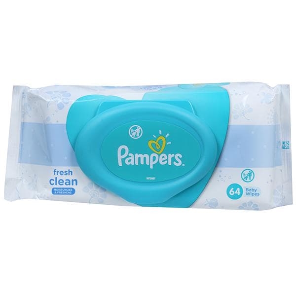 Pampers Fresh Clean Baby Wipes (168 mm x 141 mm) Pack Of 64