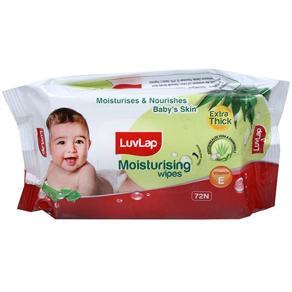 LuvLap Baby Moisturising Wipes With Extra Thick (150 m x 200 m) Pack Of 72