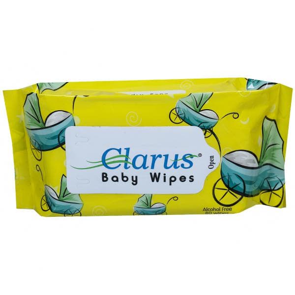 Clarus Baby Wipes (15 cm x 20 cm) Pack Of 80