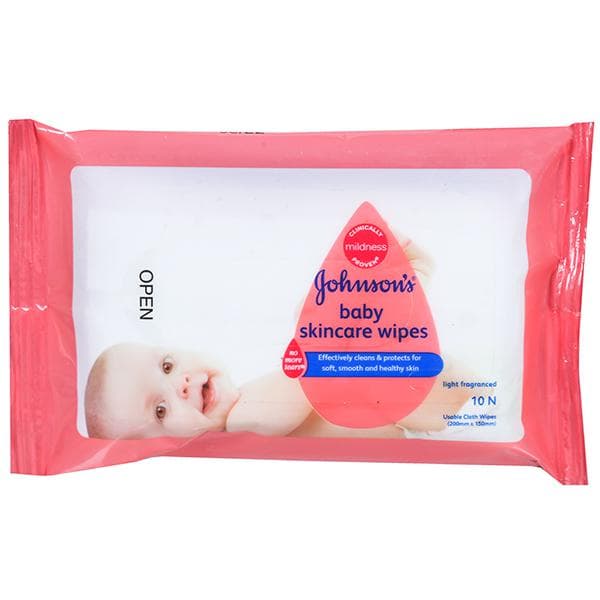 Johnsons Baby Wipes (200 mm x 150 mm) Pack Of 10