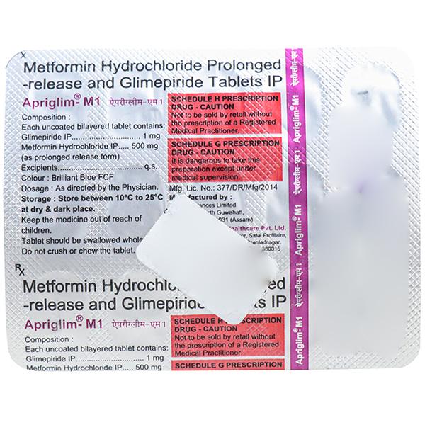 Apriglim M 1 mg Tablet (15 Tab)