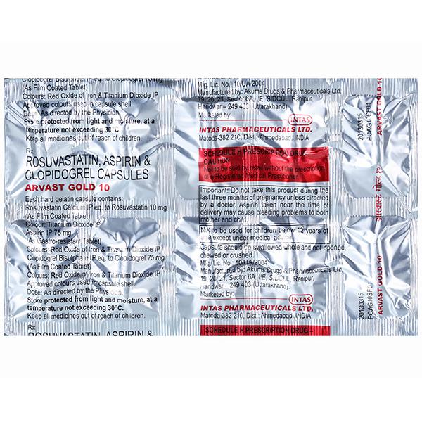 Arvast Gold 10 mg Capsule (10 Cap)