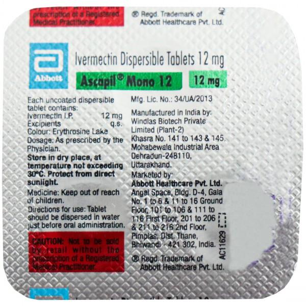 Ascapil Mono 12 mg Tablet (3 Tab)