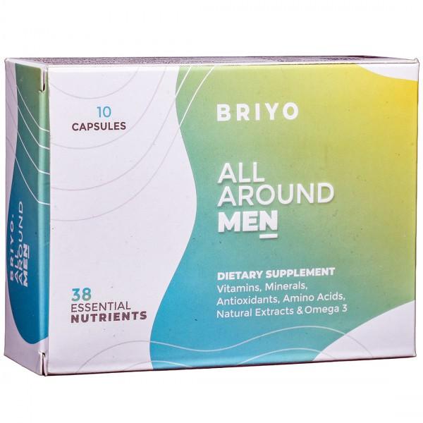Briyo All Around Men Multivitamin Capsules Vitamins, Minerals, Antioxidants, Amino Acids, Extracts 10 Capsules