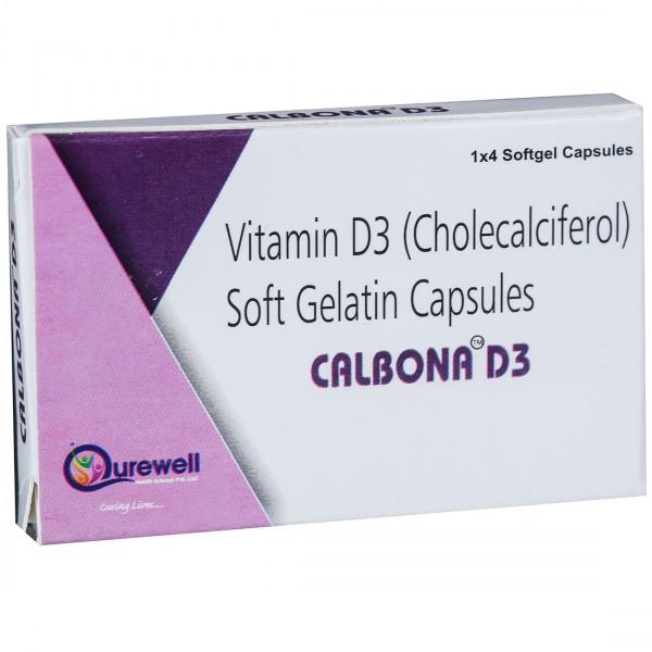 Calbona D3 soft Gelatin Capsule (4 Cap)