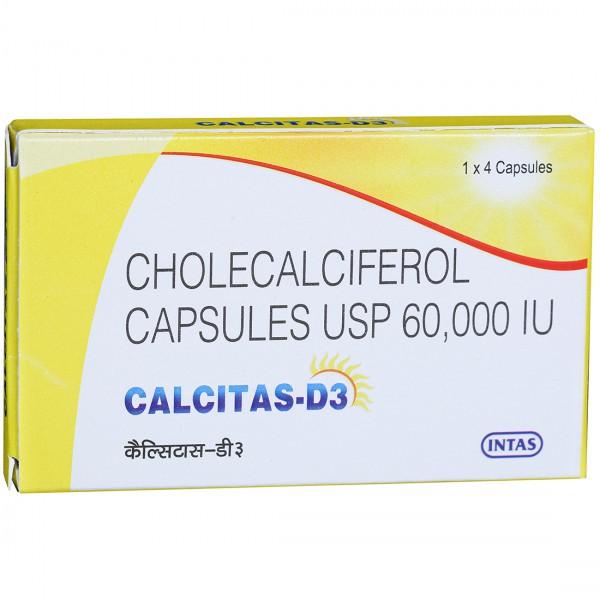 Calcitas D3 60000 IU Capsule (4 Cap)