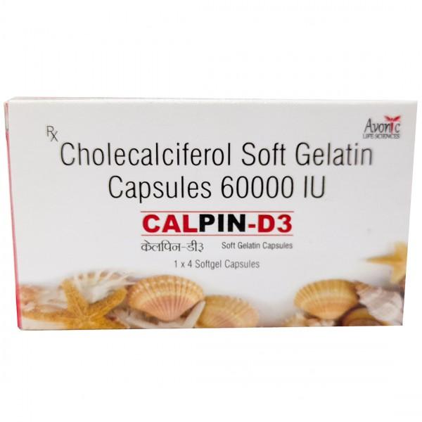 Calpin D3 60000 IU Soft Gelatin Capsule (4 Cap)