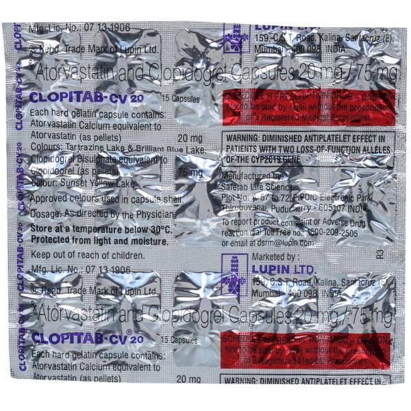 Clopitab CV 20 mg Capsule (15 Cap)